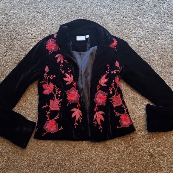 Anthropologie ett:twa Embroidered Velvet Blazer - Picture 2 of 7